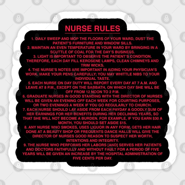 Nurse Rules Sticker by isstgeschichte